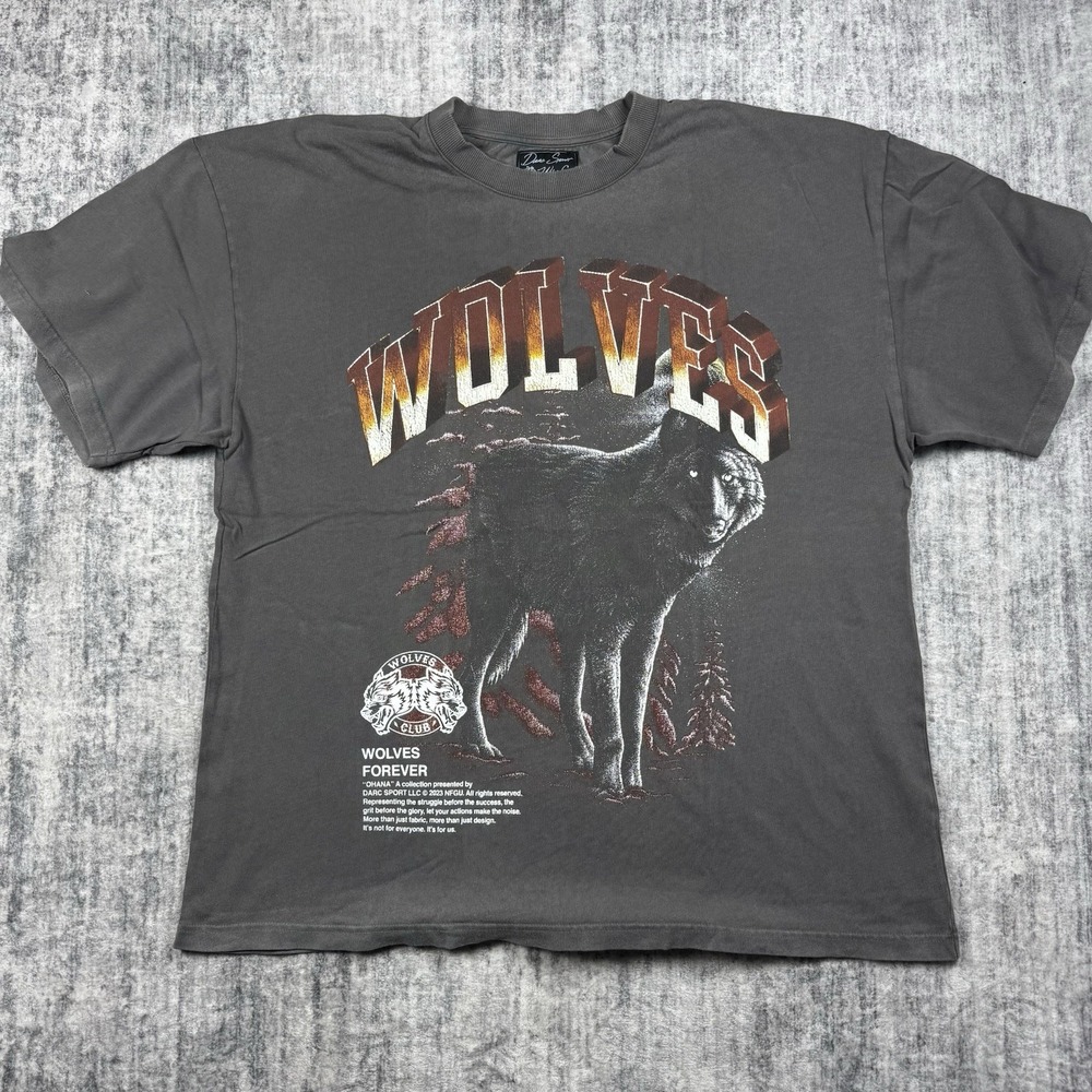 Darc Sport Shirt Mens Sz XL Black Wolves Club Forever Ohana Short Sleeve